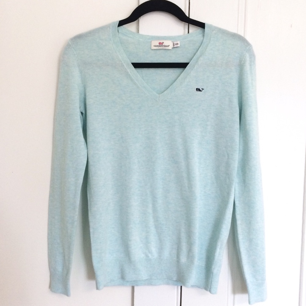 LIGHT AQUA VINEYARD VINES SWEATER